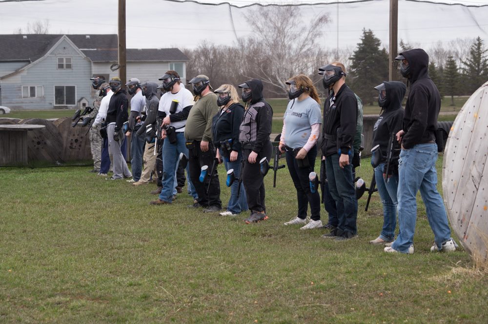 We were to take aim and shoot once on the count of three. If you got hit, you were out. Everyone left standing took a step forward and played again.