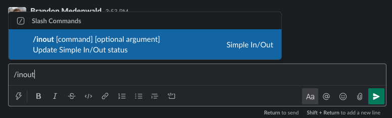 Slash Command Inside Slack