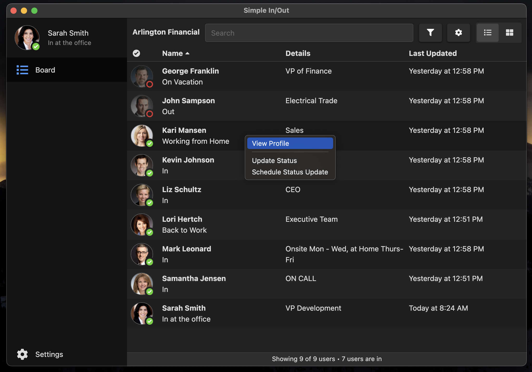 Simple In/Out Desktop Tray/Menu